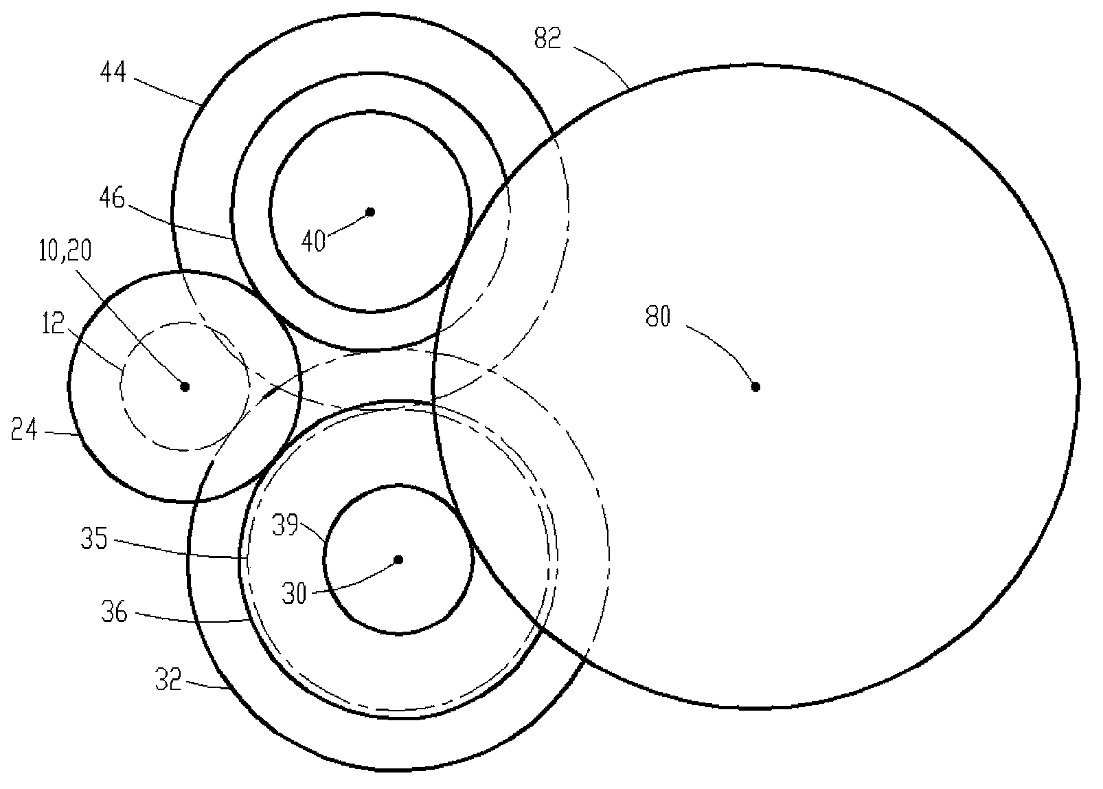 Double-clutch automatic gearbox transmission device