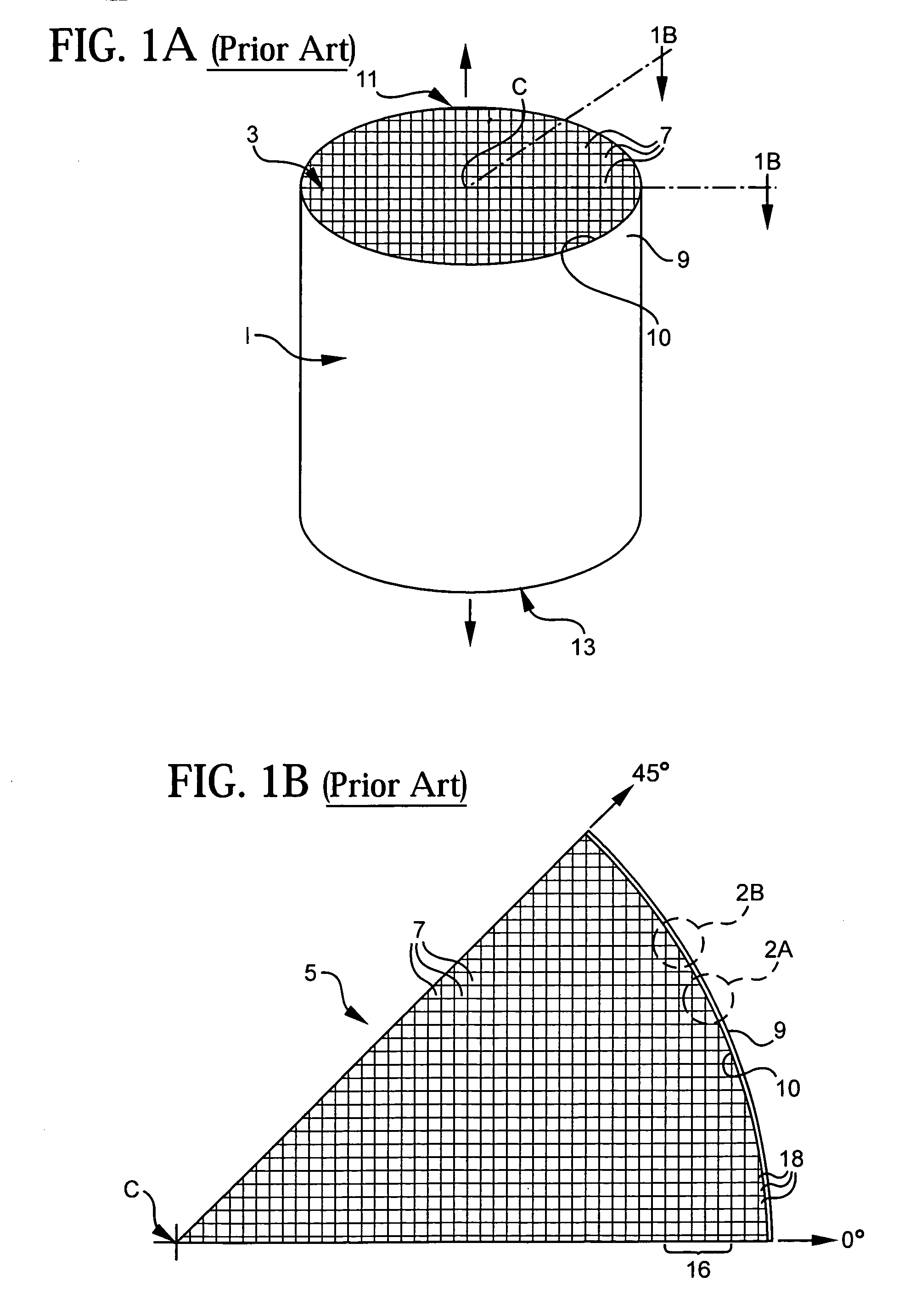 Radial cell ceramic honeycomb structure