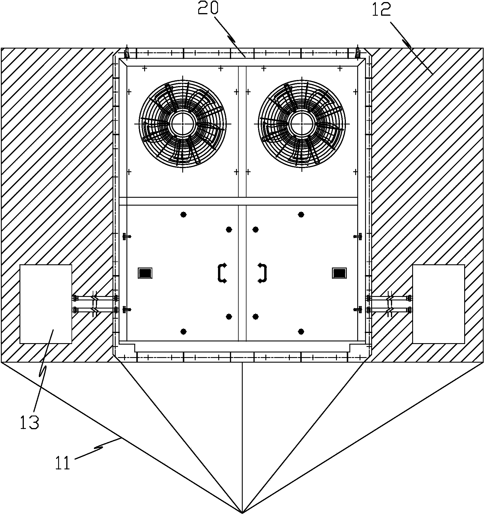 Vehicle-borne cotype radar embedded liquid cooling source