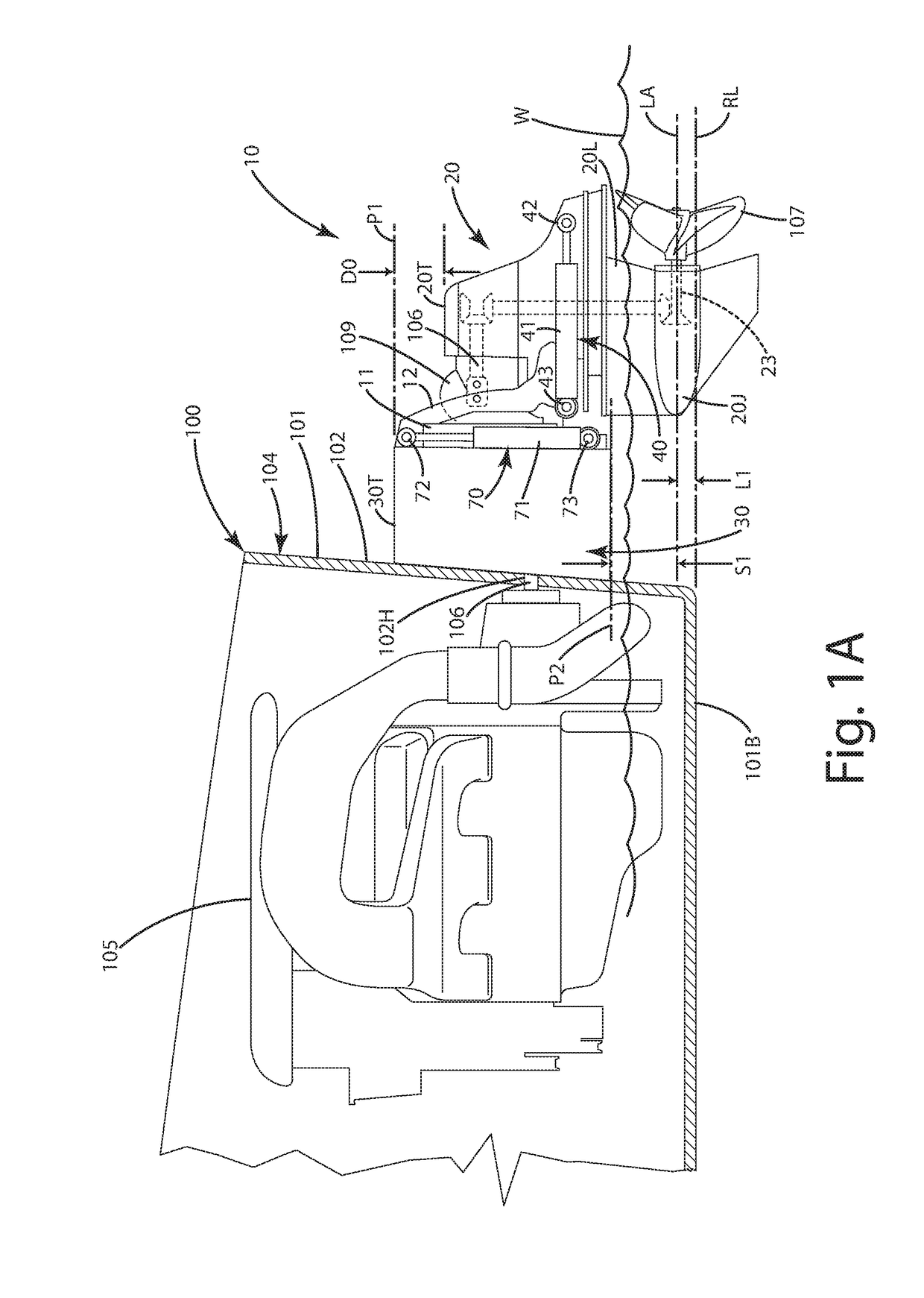 Watercraft adjustable shaft spacing apparatus and related method of operation