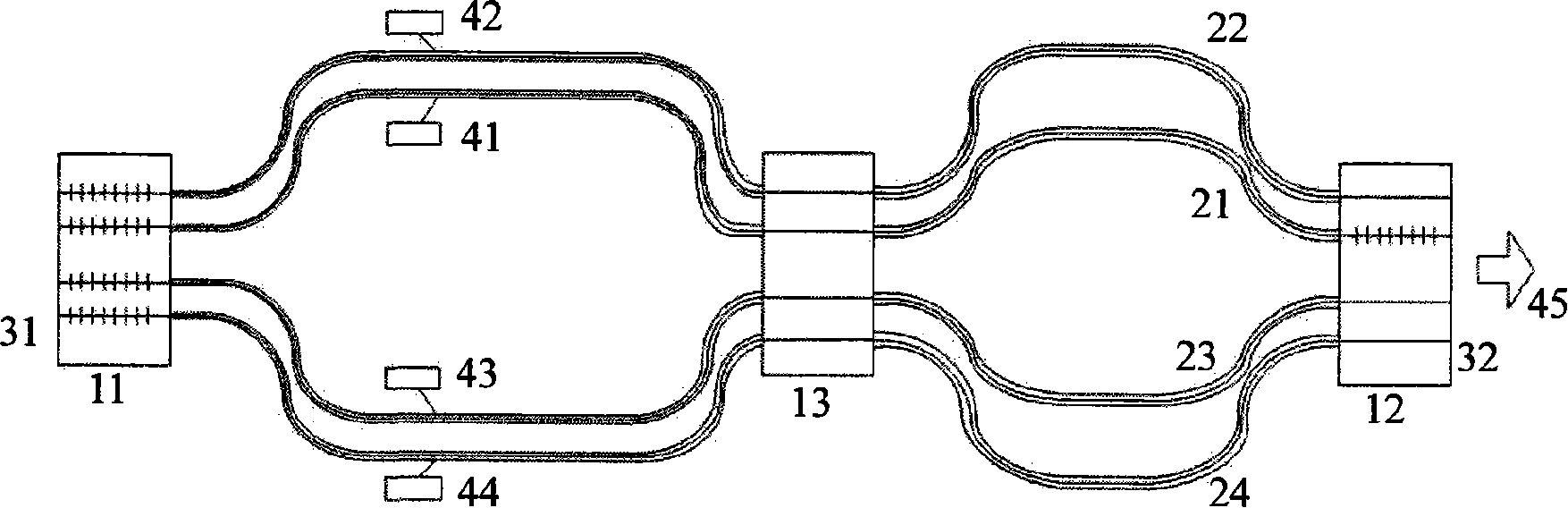 Active lock phase multi-fiber laser without external phase-adjusting part and interference bundle method