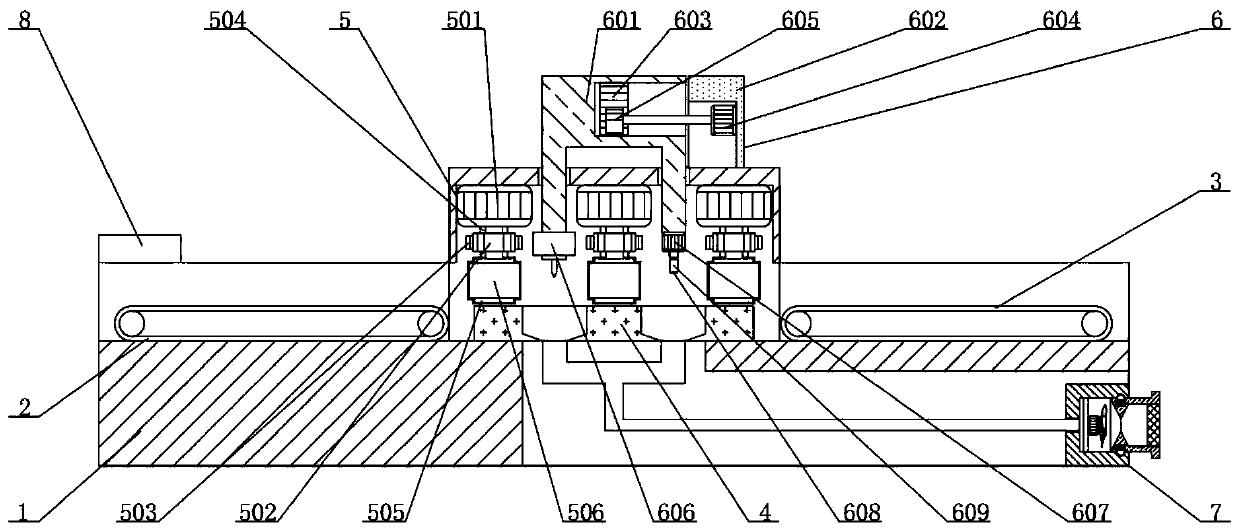 Automatic sub-slice feeding and punching device for bamboo mat production process