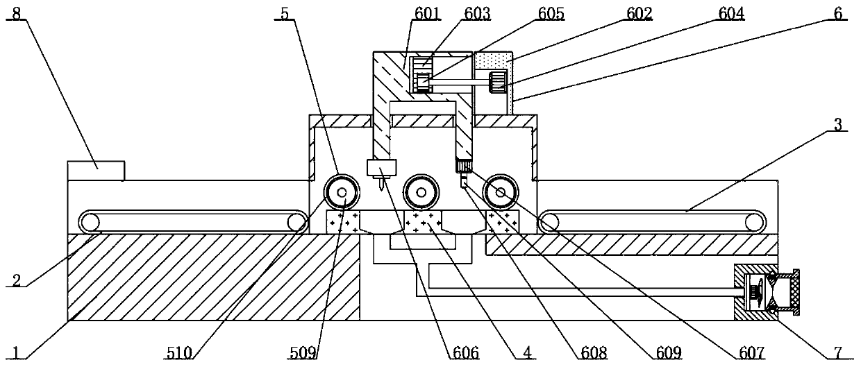 Automatic sub-slice feeding and punching device for bamboo mat production process