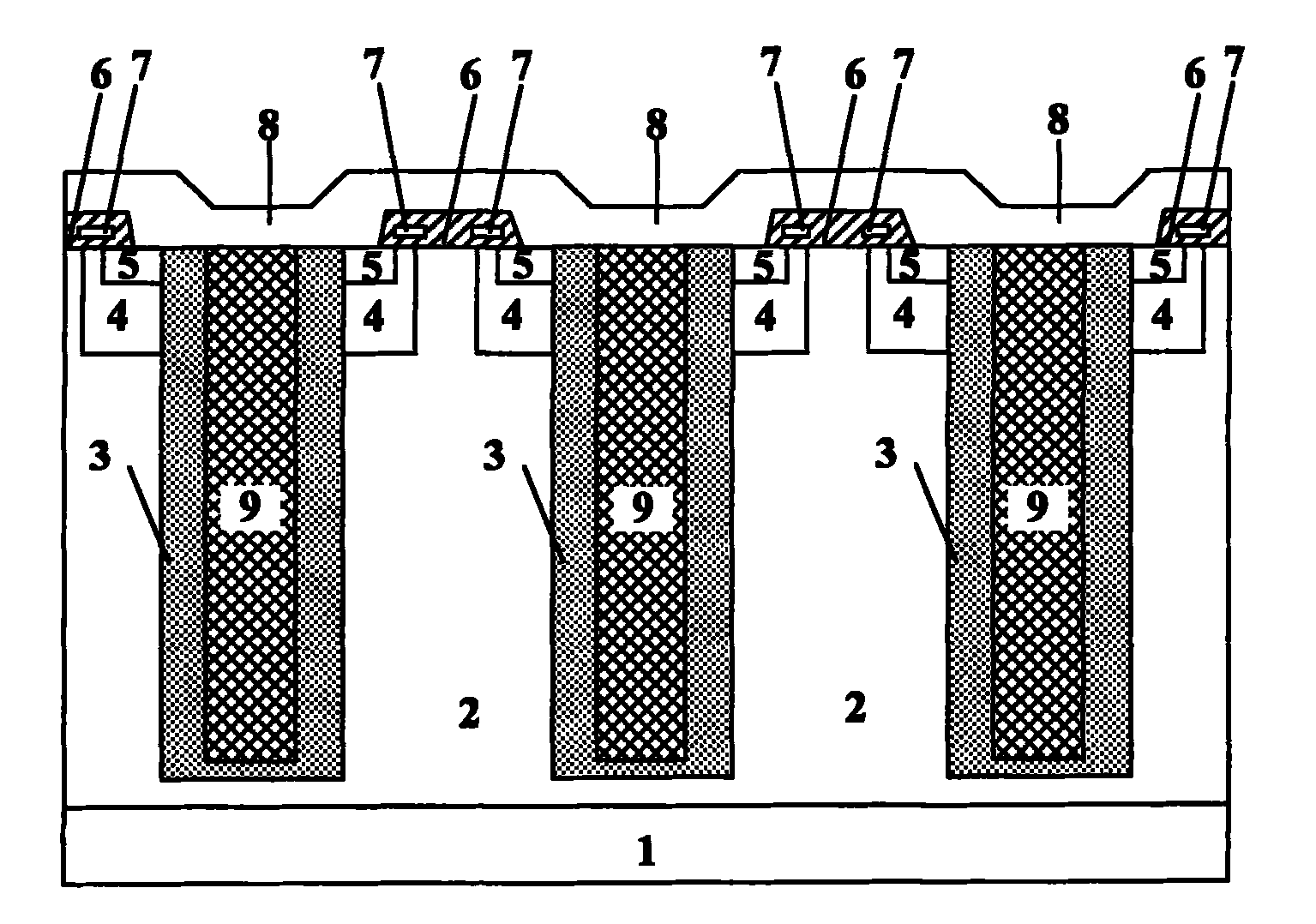 Method for preparing longitudinal high-pressure deep-slot transistor