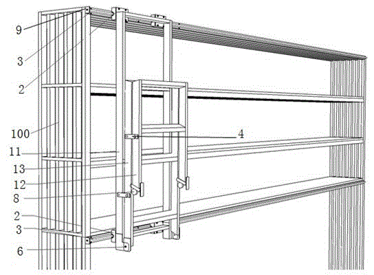 Climbing ladder and storage rack with same