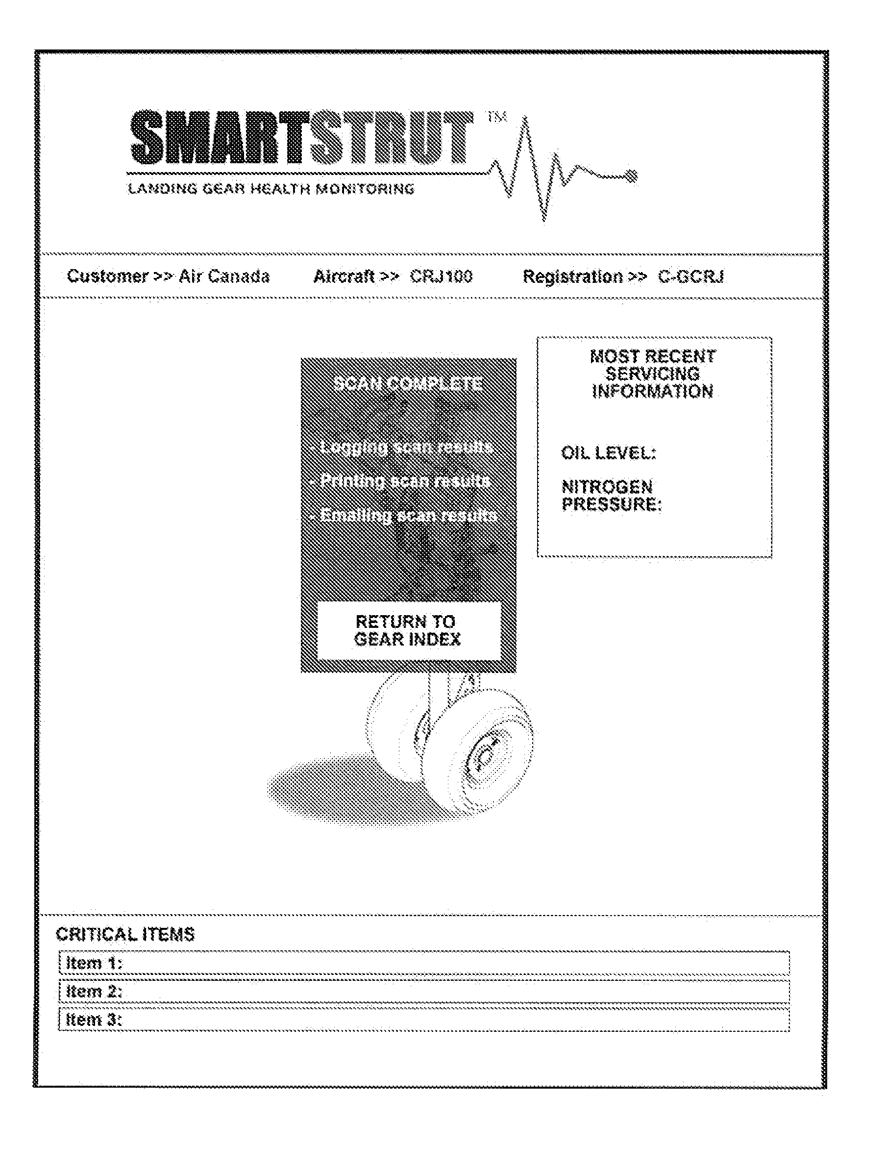 Method and system for health monitoring of aircraft landing gear