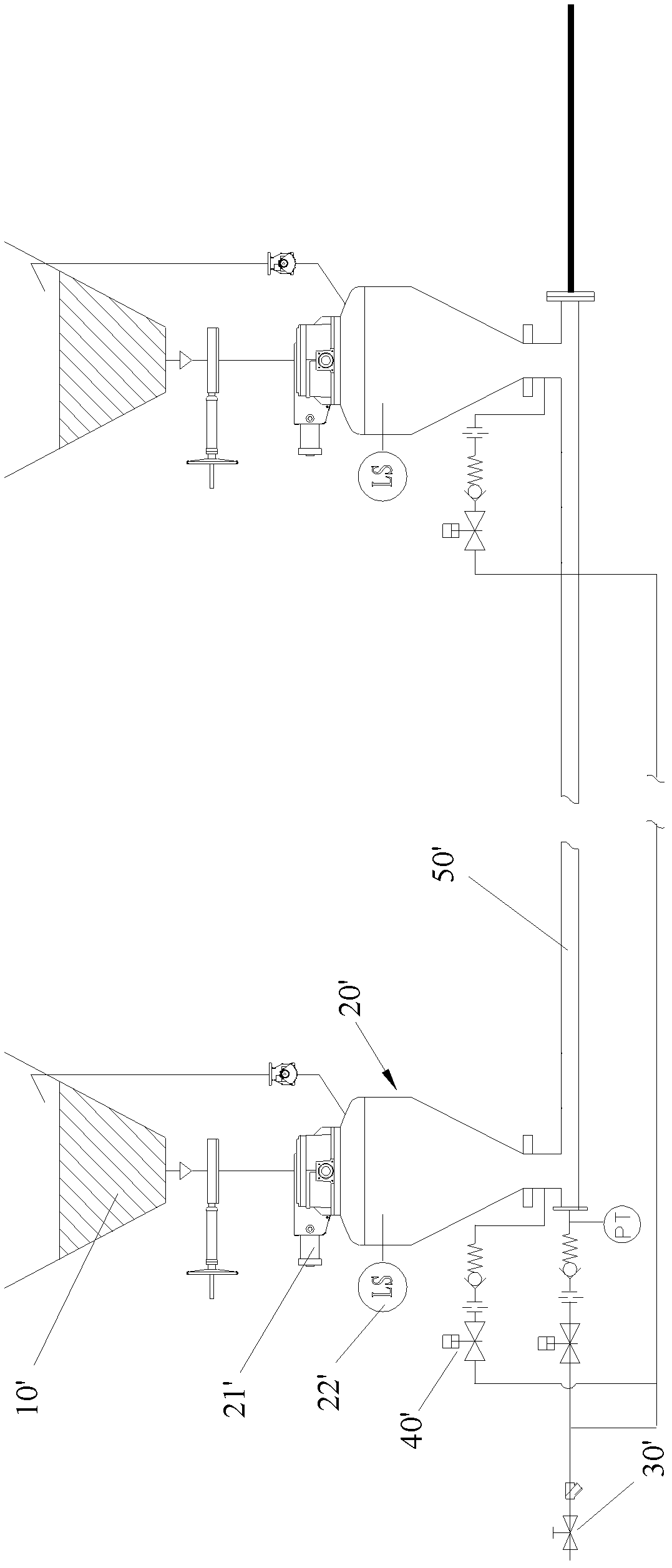 Positive pressure pneumatic transmission system and method