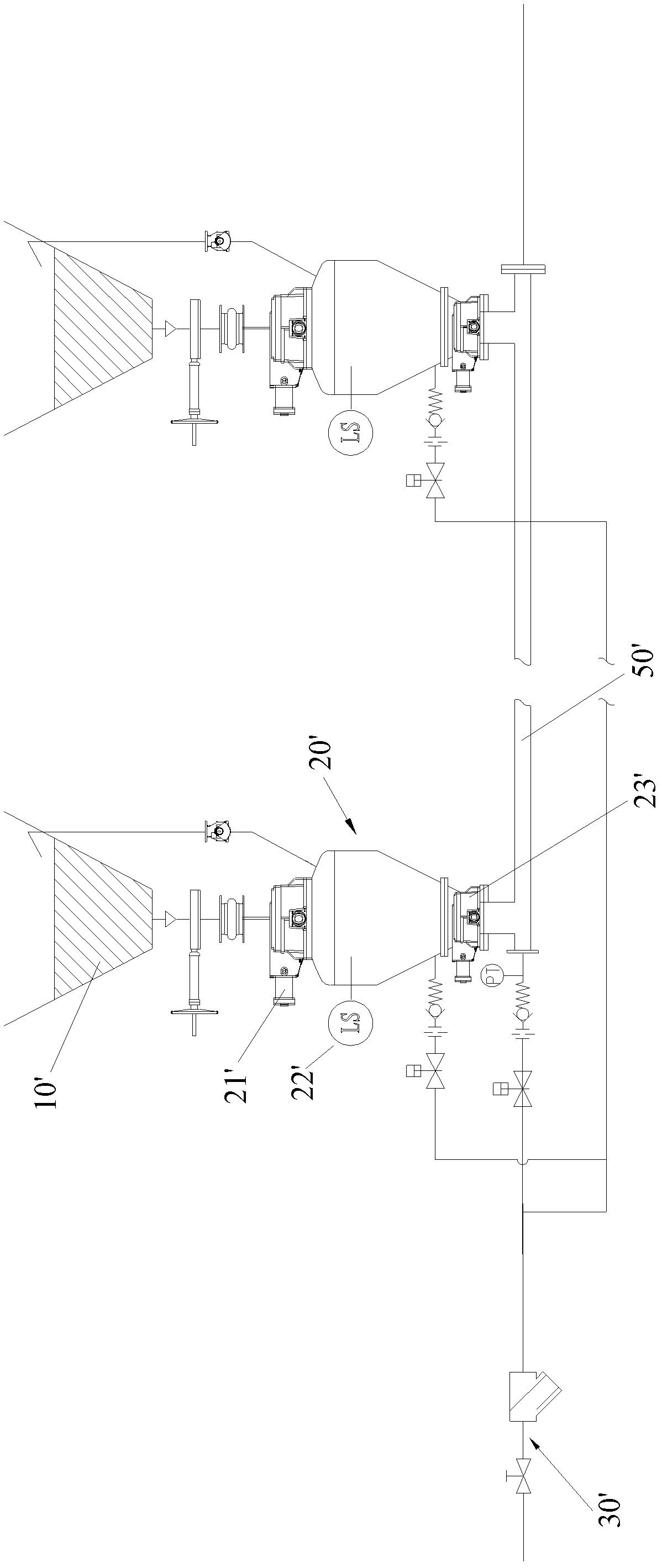 Positive pressure pneumatic transmission system and method