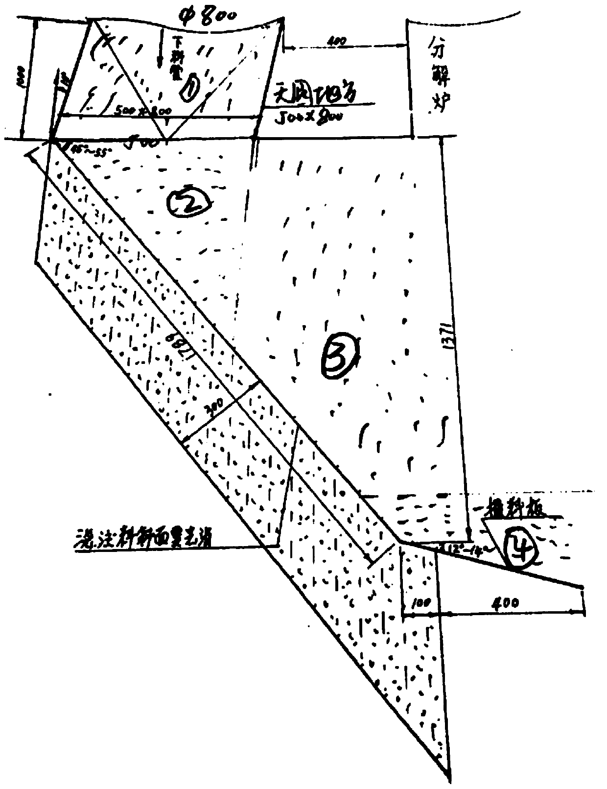 Novel feeding device for decomposing furnace for cement kiln