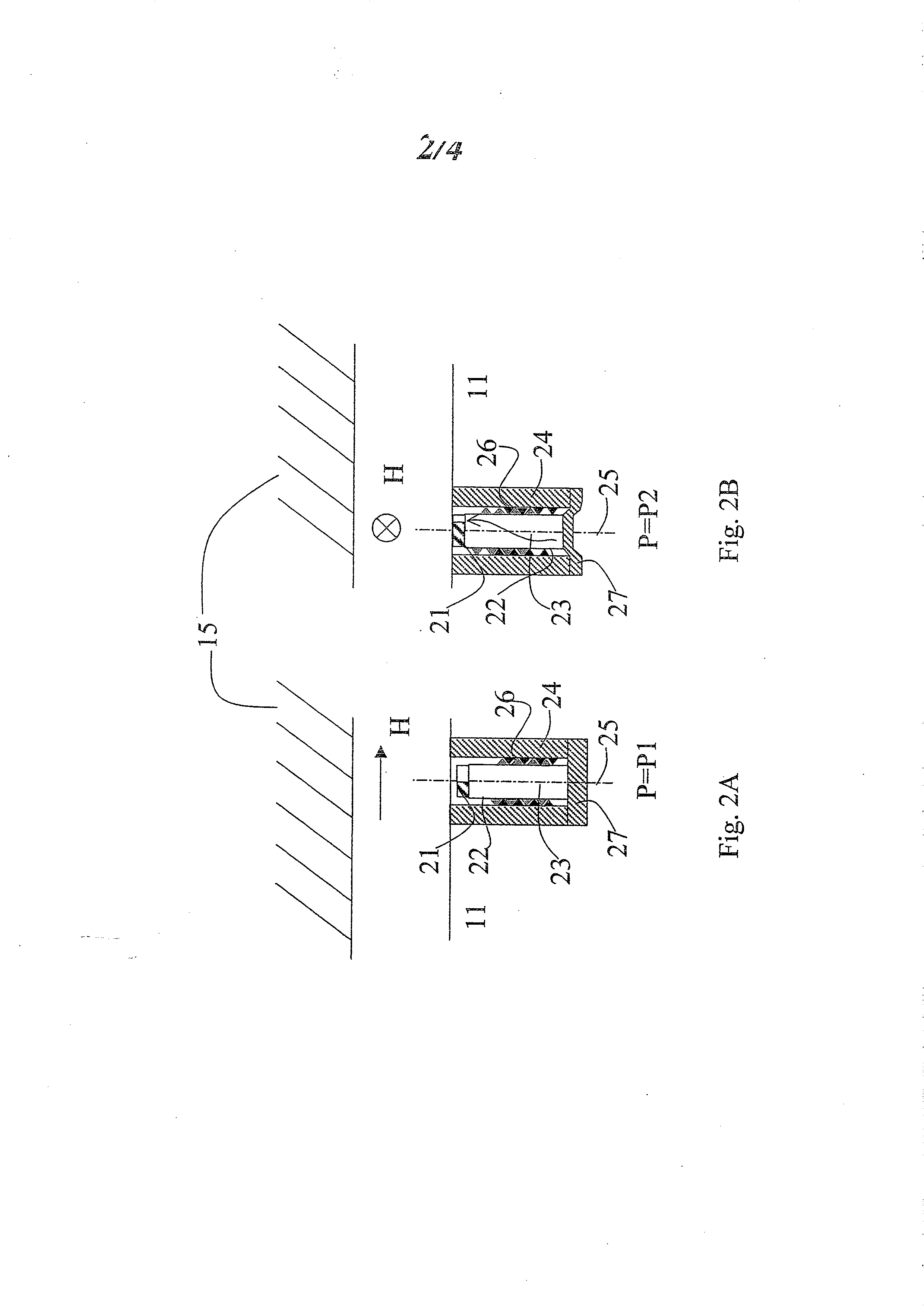 Pressure sensing device for rotatably moving parts and pressure detection method therefor