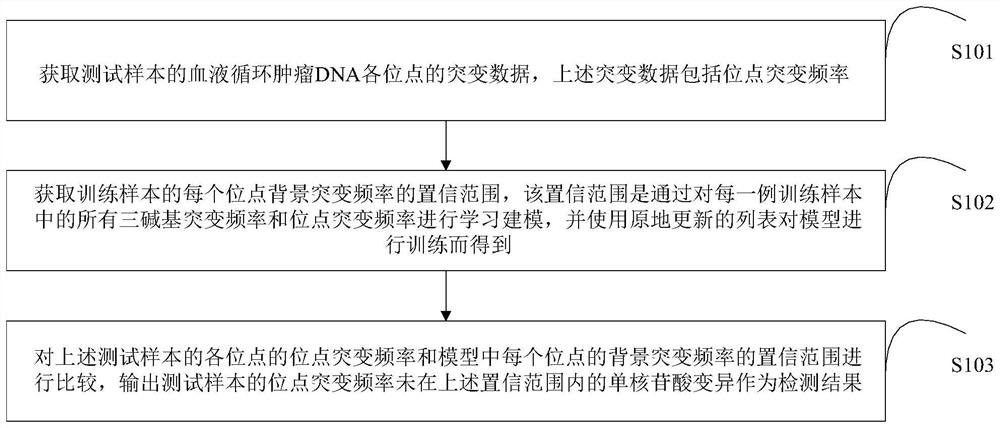 Single nucleotide variation detection method, device and storage medium based on circulating tumor DNA