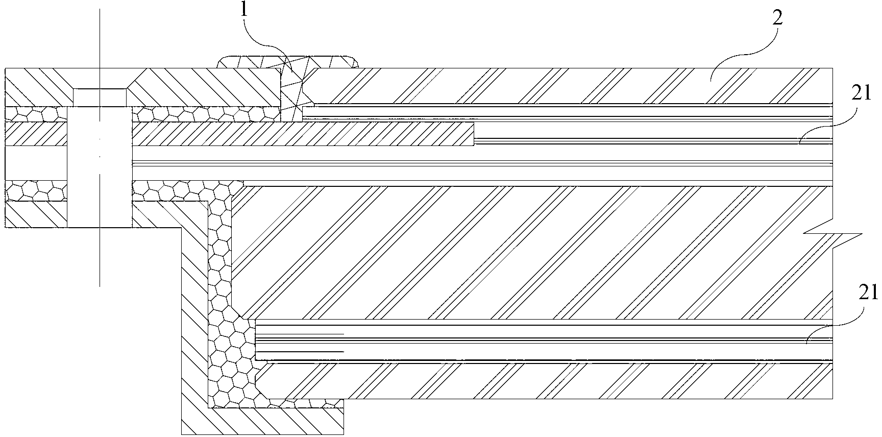 Airliner window transparent part fastening structure and fastening method thereby