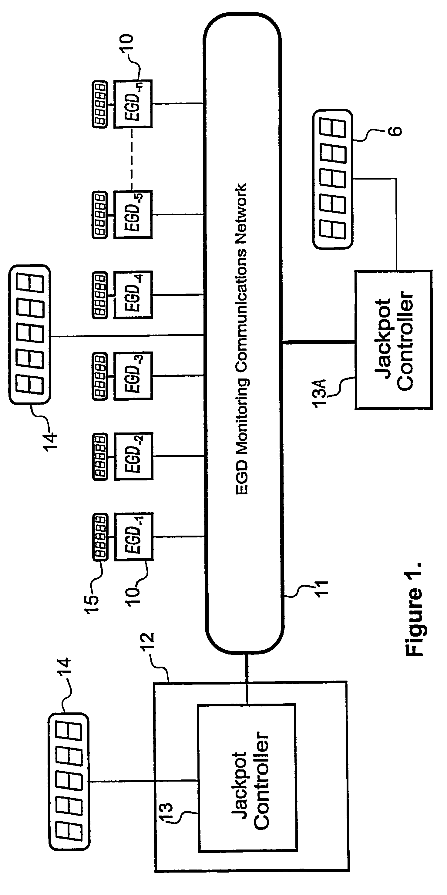 Method of awarding prizes for jackpot and gaming machines based on amount wagered during a time period