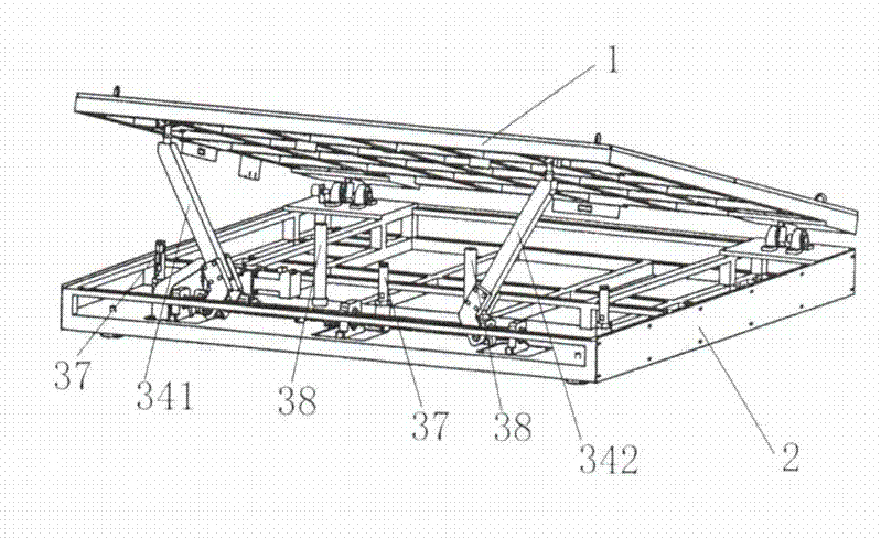 Automatic operation table facet adjusting device