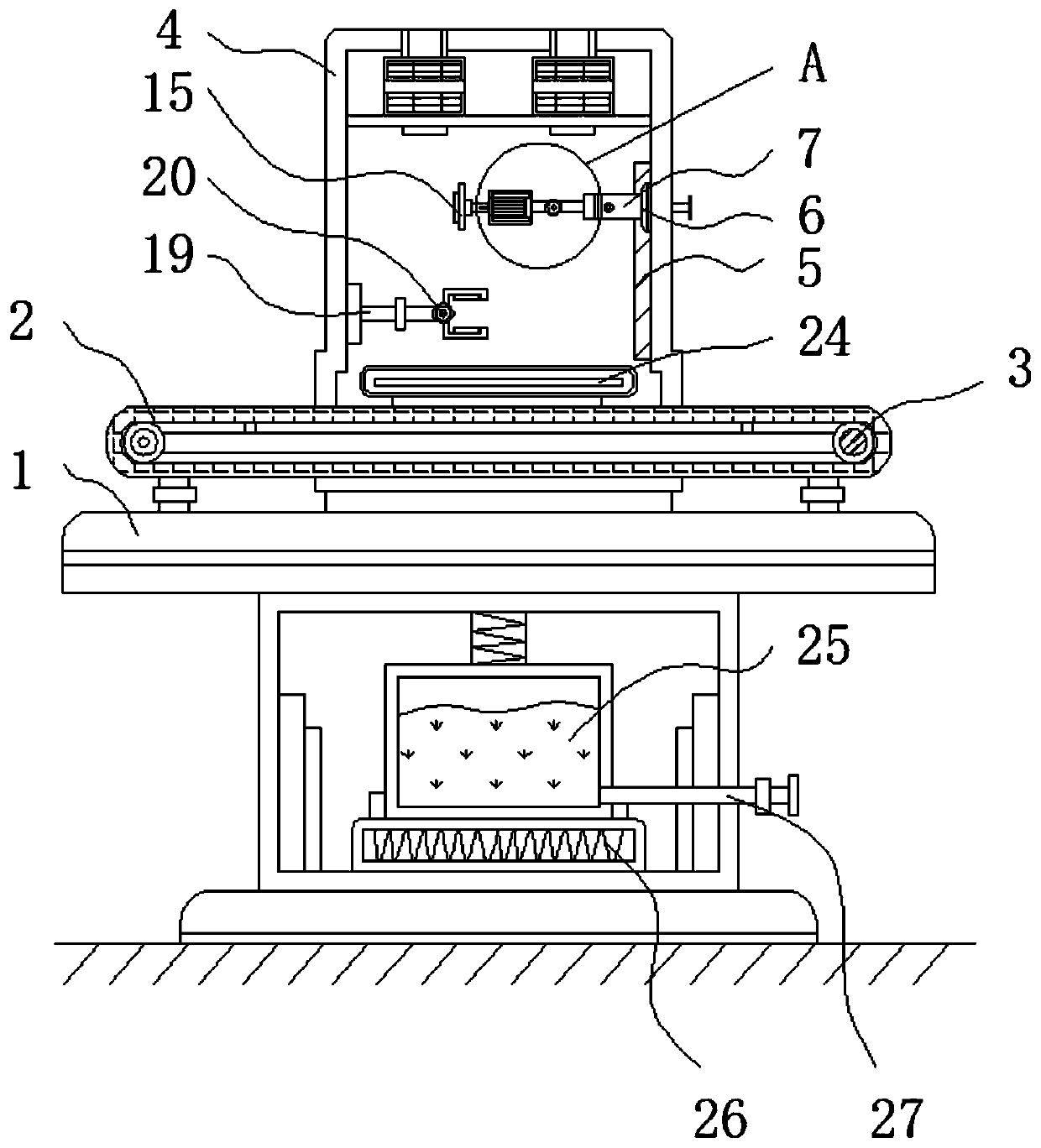 Battery processing and production device with function of waste recovery treatment