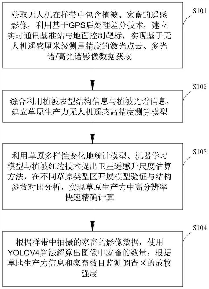 Grazing intensity monitoring method based on unmanned aerial vehicle remote sensing technology