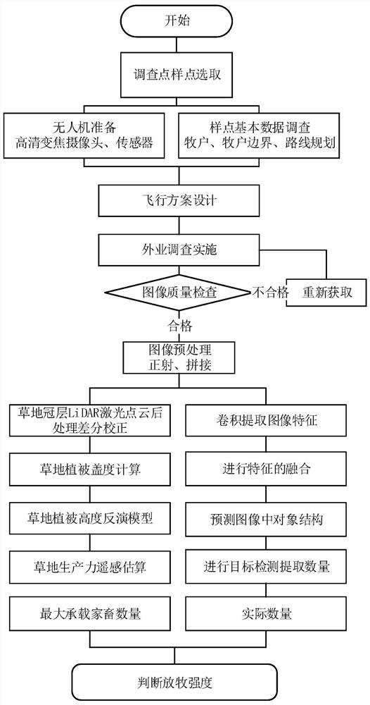 Grazing intensity monitoring method based on unmanned aerial vehicle remote sensing technology