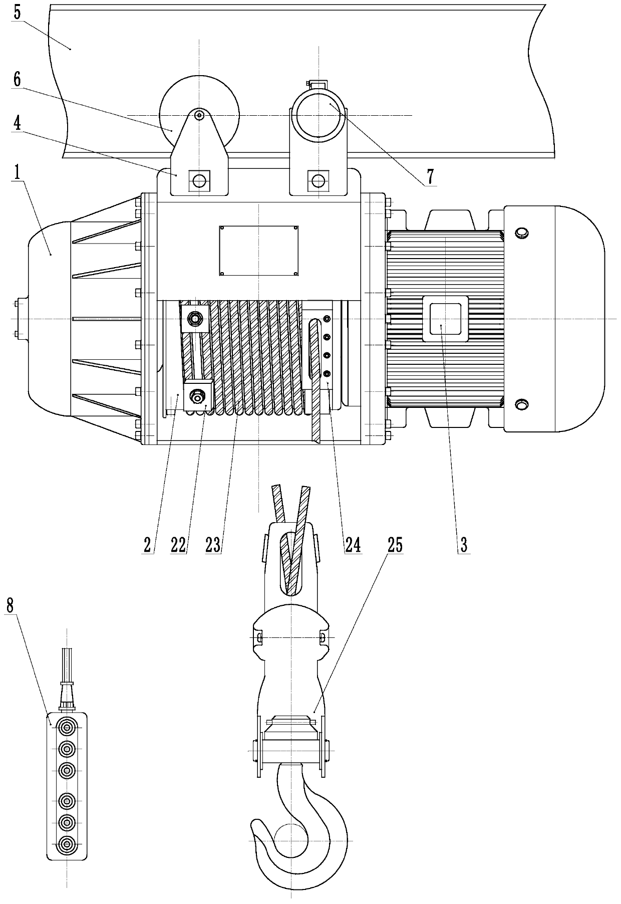 Electric hoist for single-beam crane