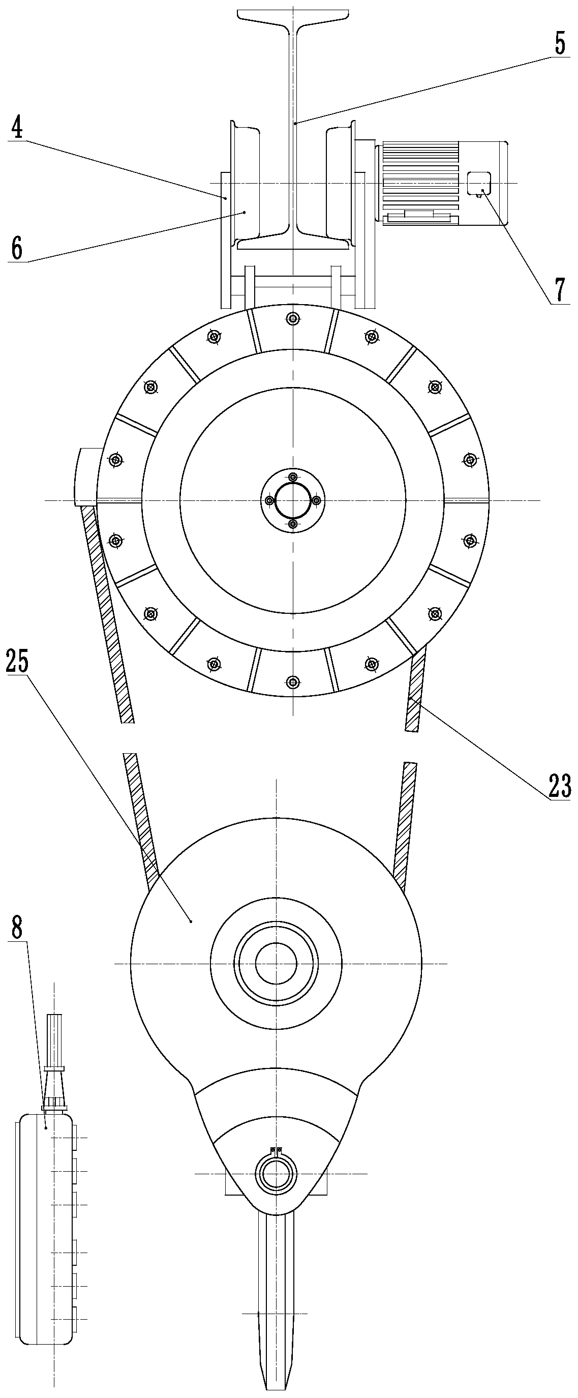 Electric hoist for single-beam crane