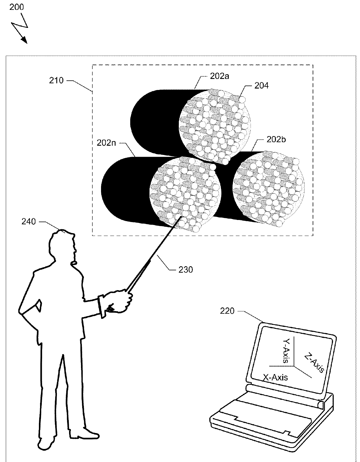 Method and system for testing a bundle of tubular objects guided by a computing device