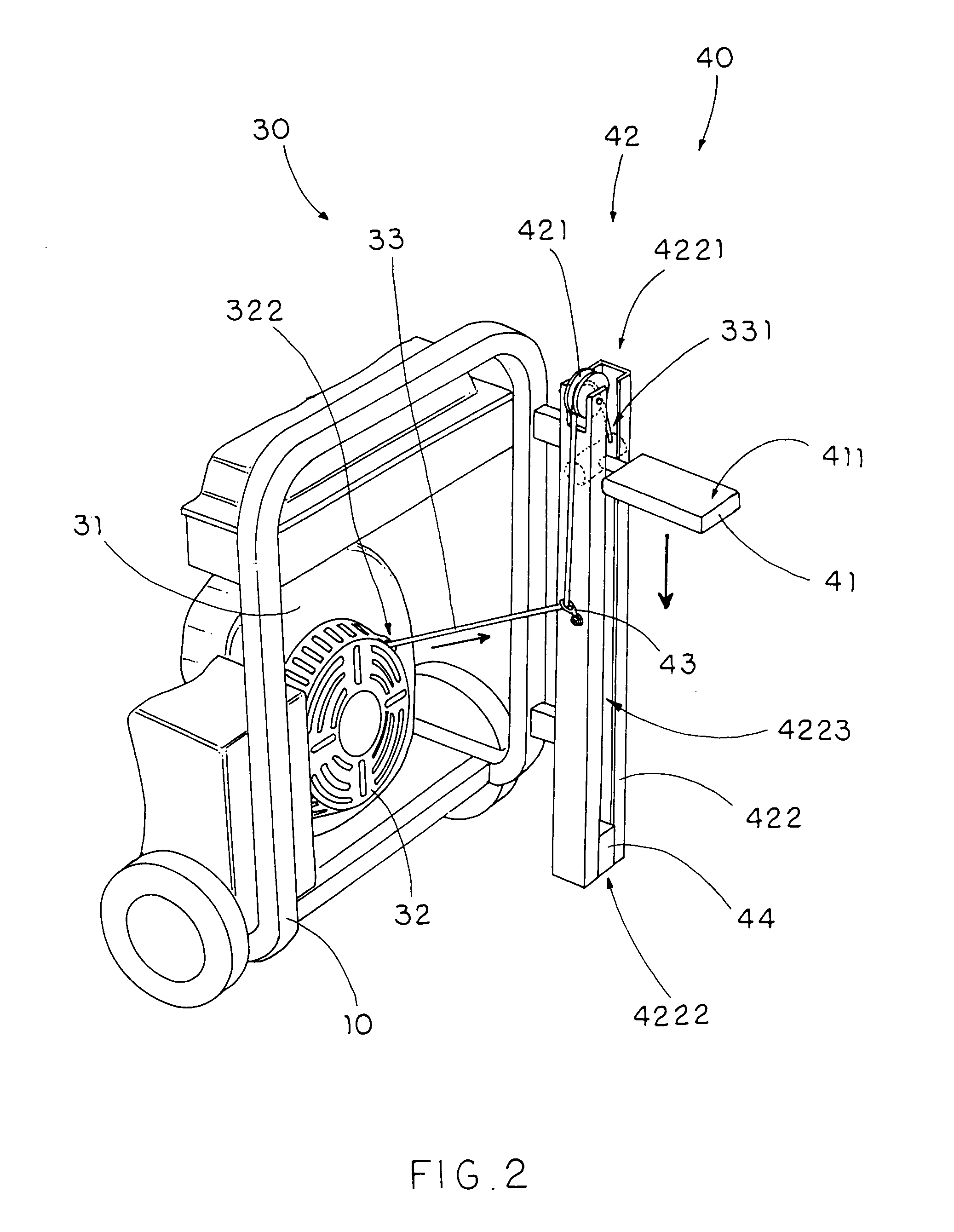 Hand-free starter for power generator