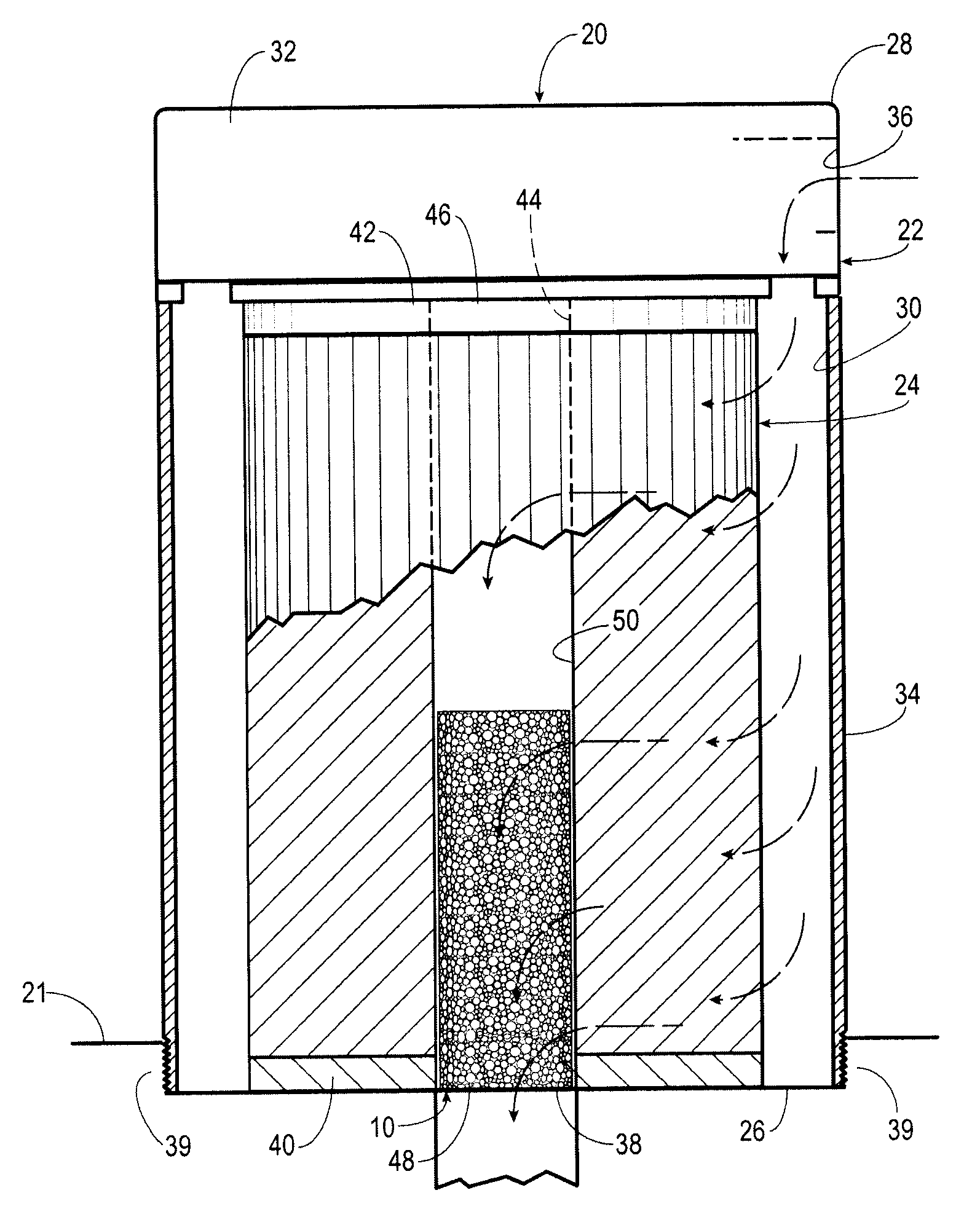 Filter cartridge containing reticulated foam fluid treatment media