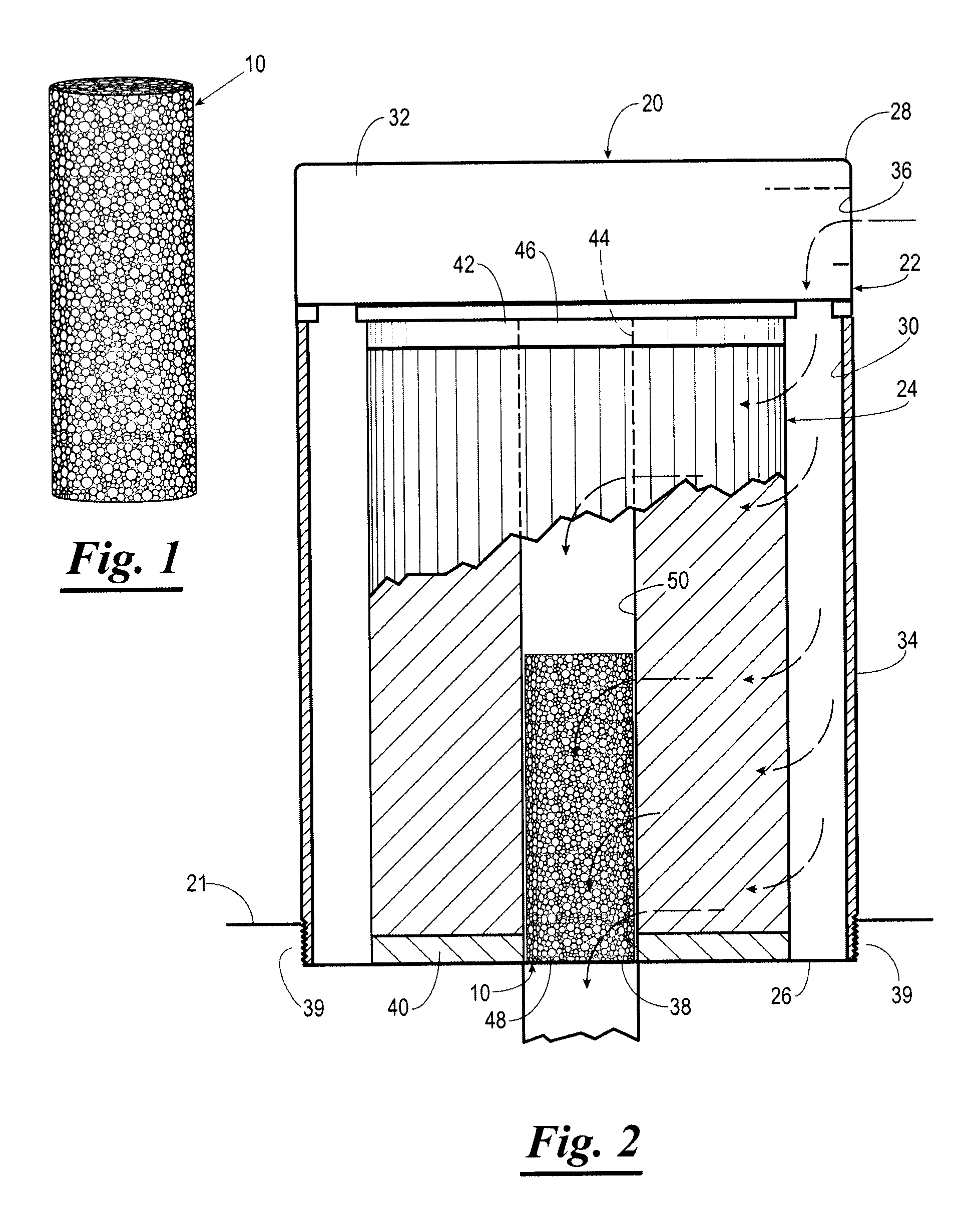 Filter cartridge containing reticulated foam fluid treatment media