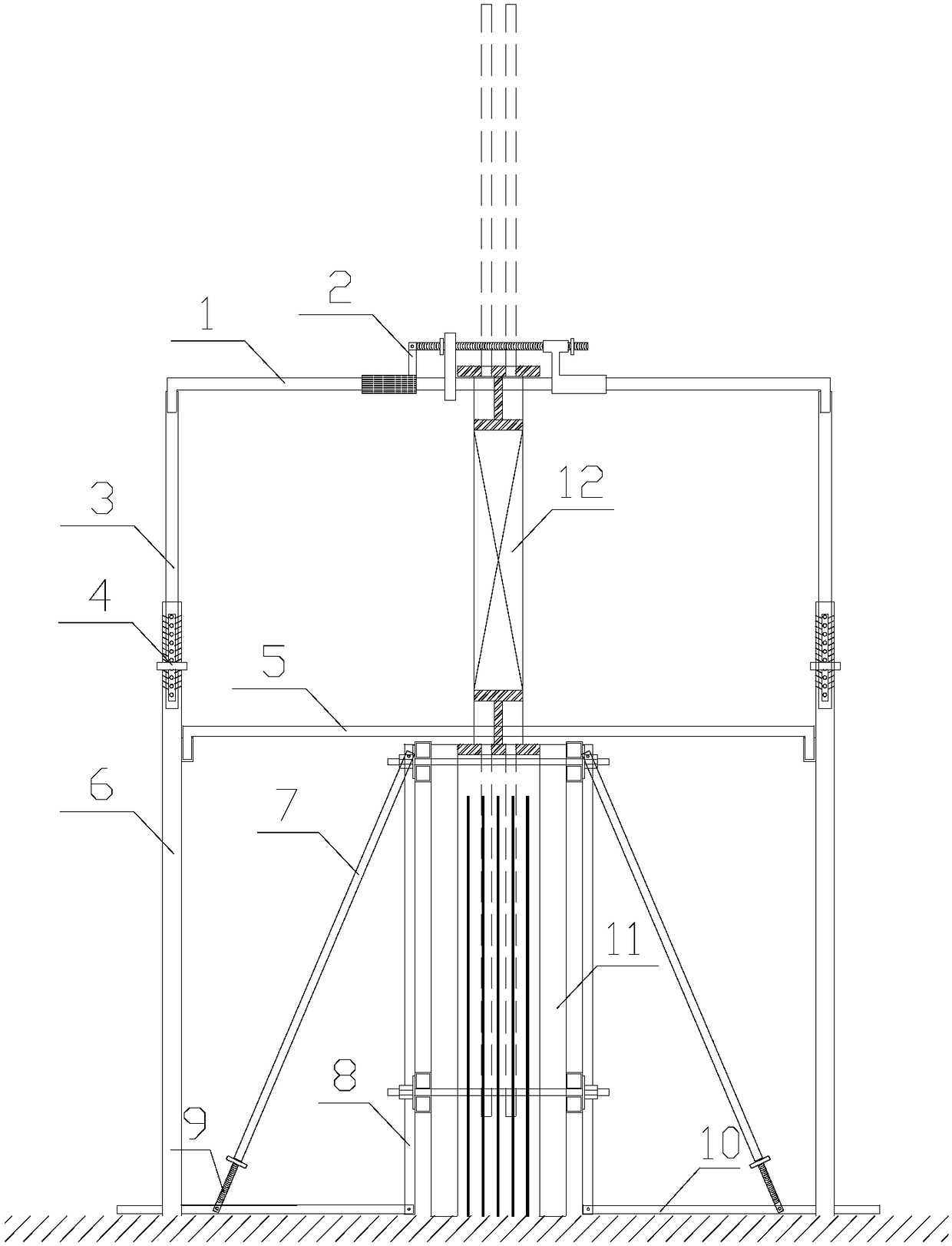 Viscous damping wall integrated support system and construction method