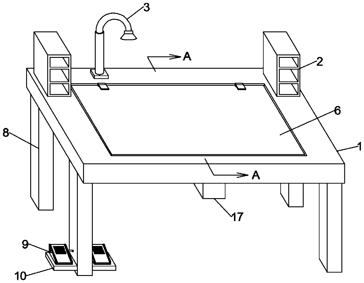 Convenient-to-adjust clothing design special-purpose design workbench