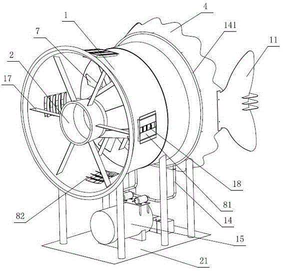 Straight-through narrow tube wind power generation system