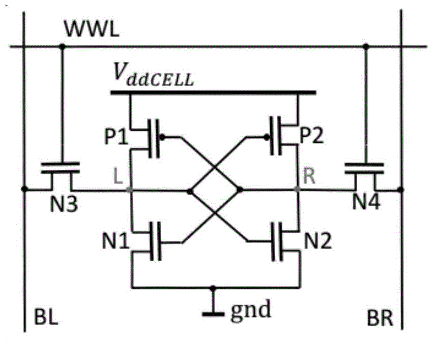 Near-threshold 8-tube static random memory unit