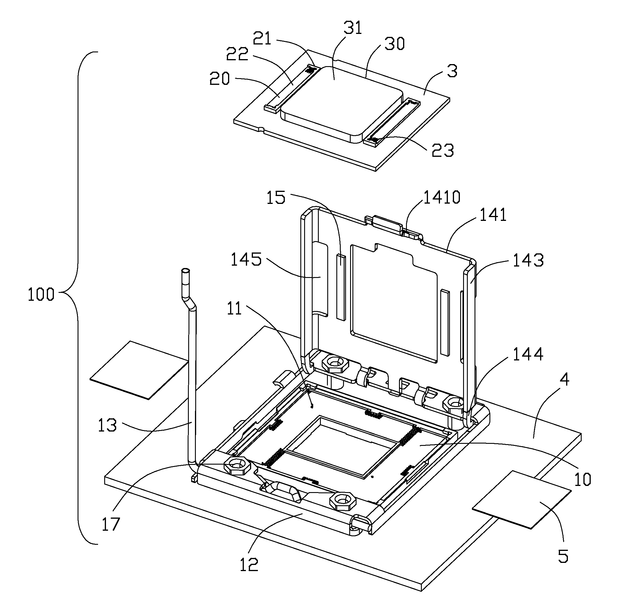 Independent loading mechanism facilitating interconnections for both CPU and flexible printed cable