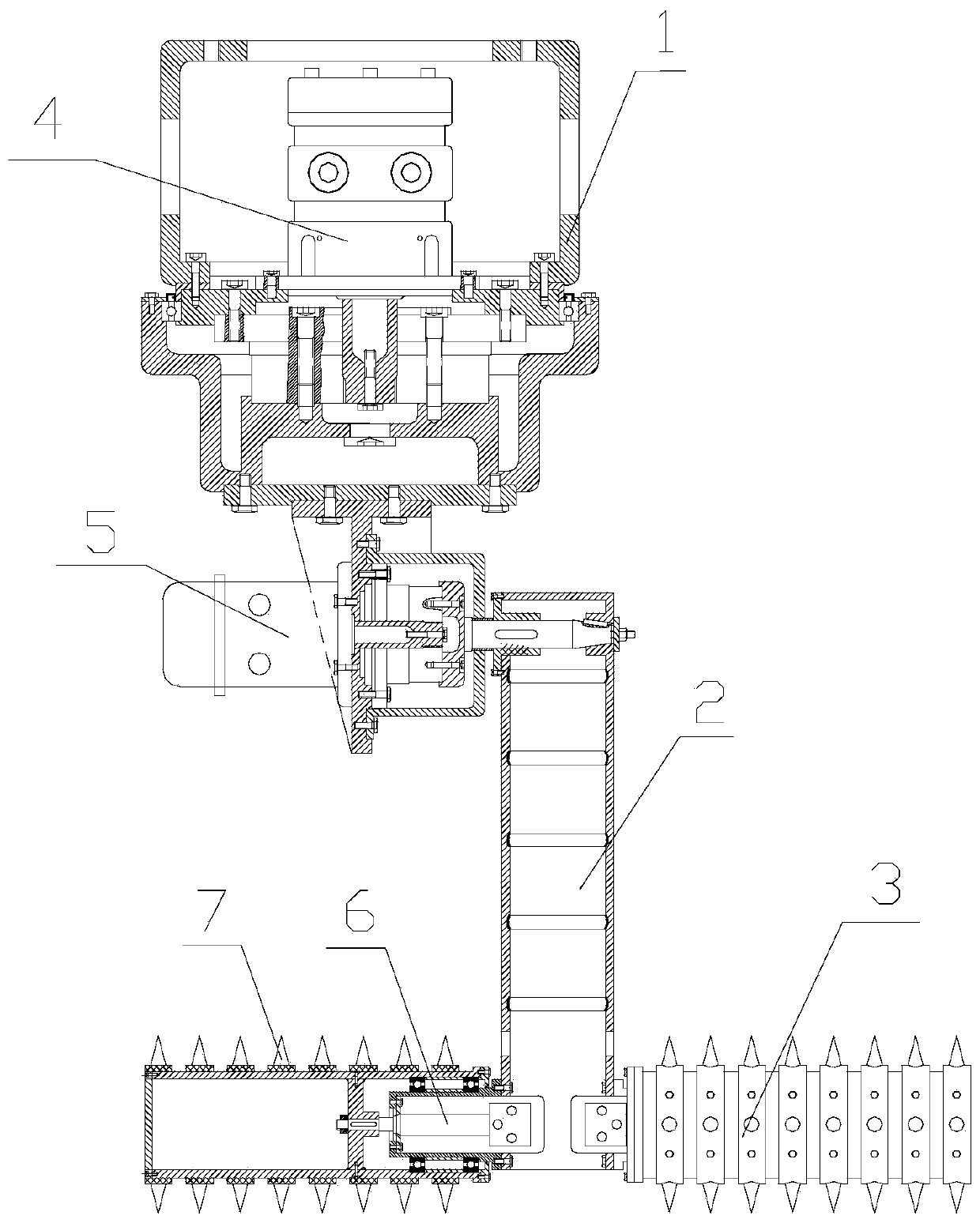 Bunker cleaning mechanical hand and coal bunker blockage cleaning robot