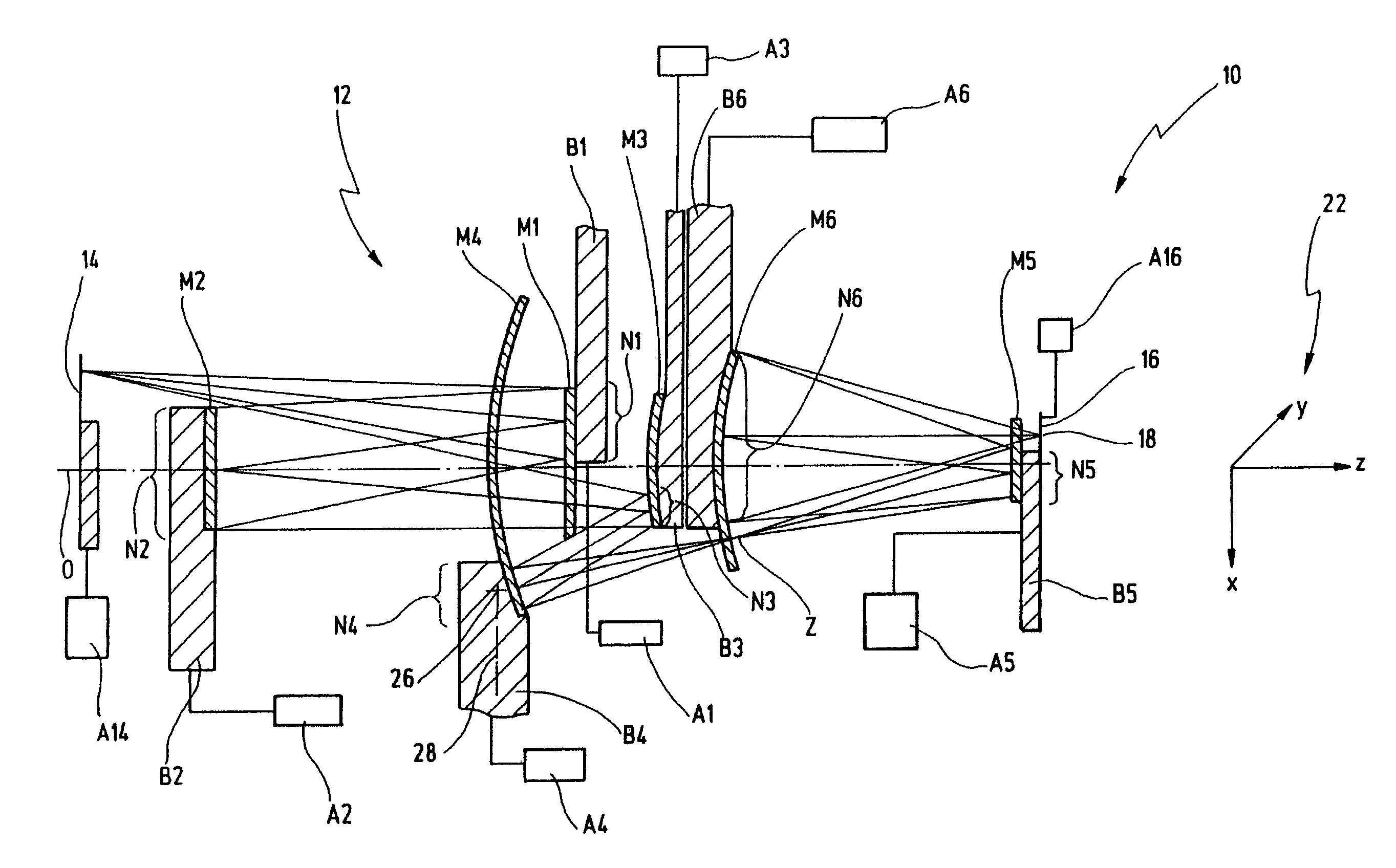 Method for correcting astigmatism in a microlithography projection exposure apparatus, a projection objective of such a projection exposure apparatus, and a fabrication method for micropatterned components