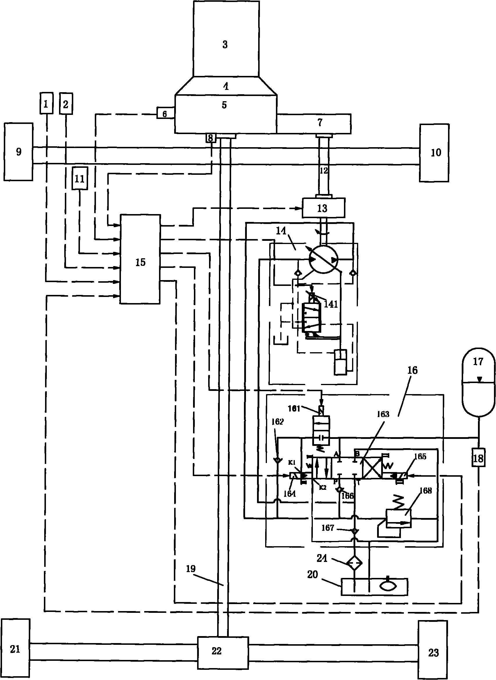 Automobile braking energy regeneration control system