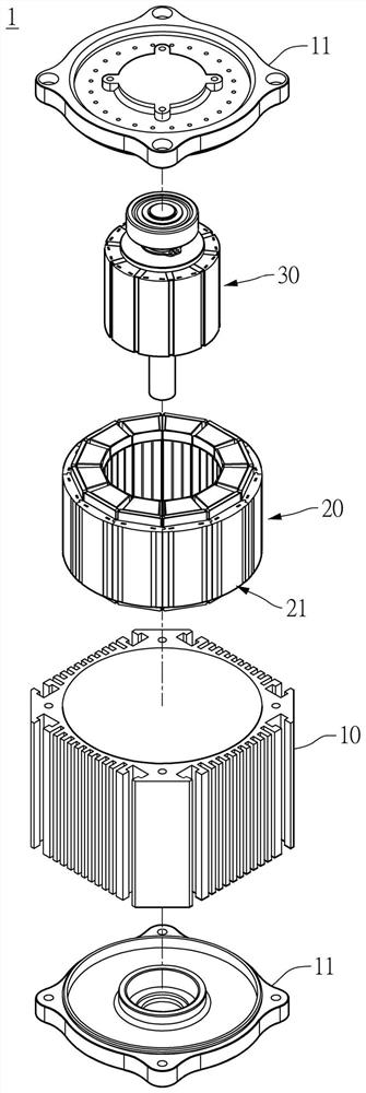 Motor device coil heat dissipation structure