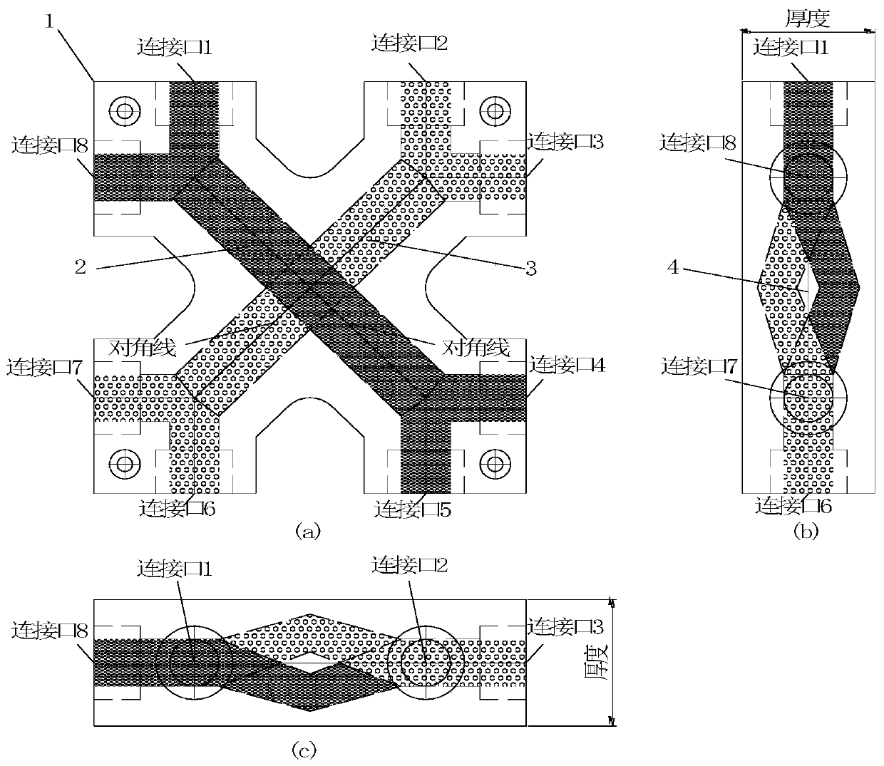 Hot melting based X-type cold and hot water cross connecting block and cold and hot water pipe parallel laying system