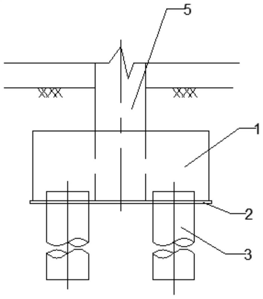 Construction method of high-fill bridge bearing platform structure