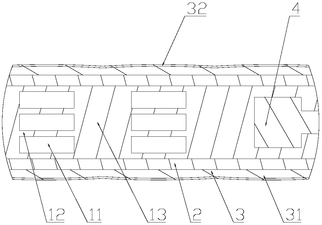 Micro-foam double-machine co-extrusion three-layer square-grid building formwork