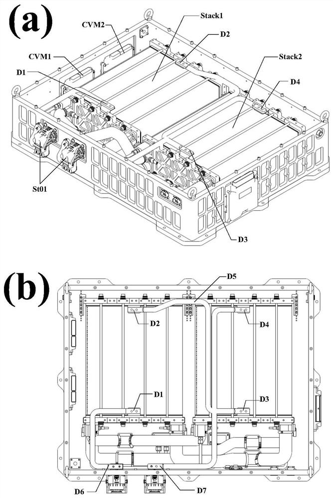 A double-stack power generation module for a vehicle-used proton exchange membrane fuel cell engine