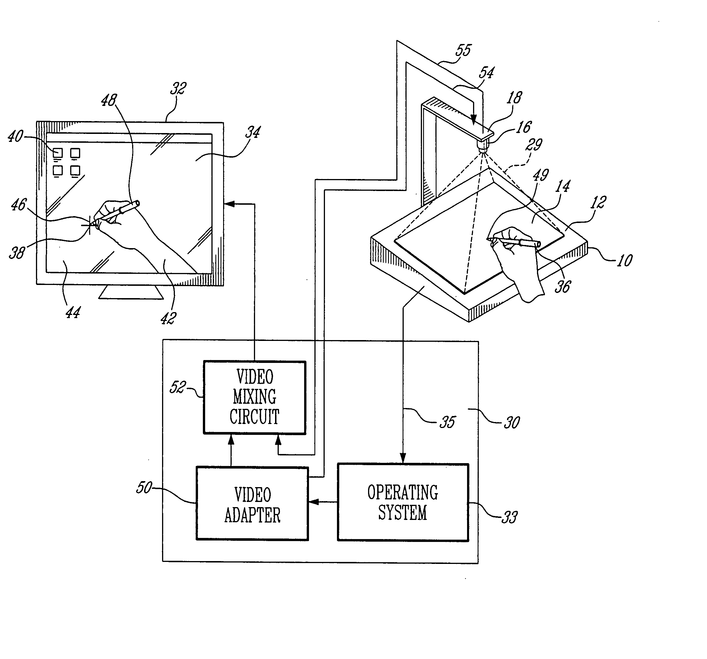 Camera assisted pen tablet