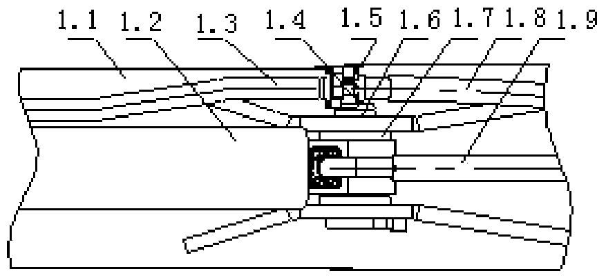 Connecting structure of oil cylinder support base and pin roll as well as mechanical device