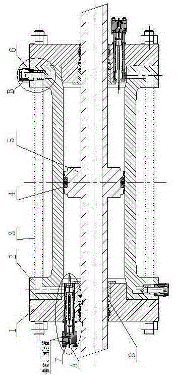 Integrated hydraulic cylinder with bidirectional stroke limit function