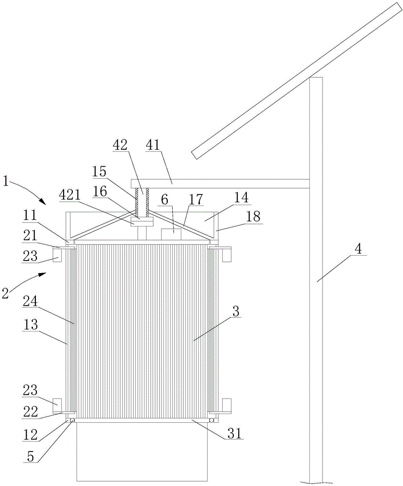 Wind-power pest clearing device for pest killing lamp