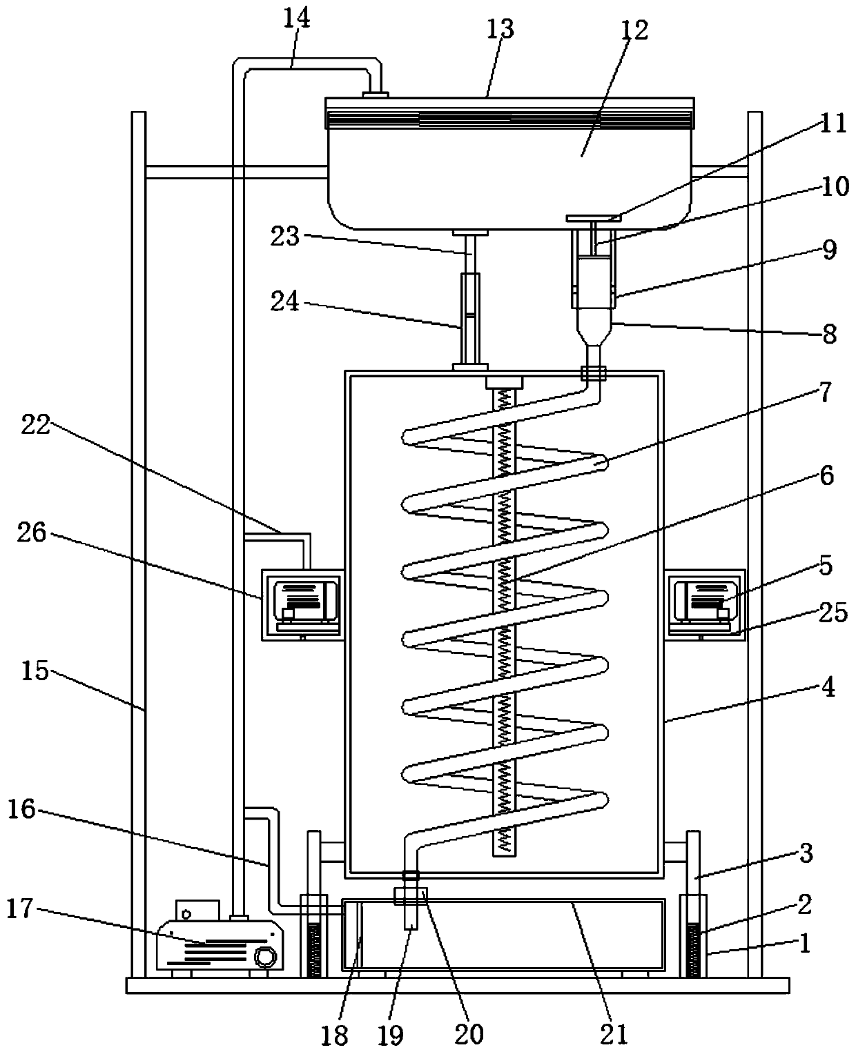 Vacuum spiral dryer