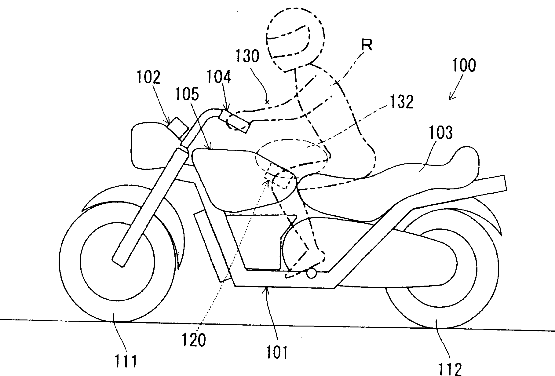 Airbag apparatus motorcycle with airbag apparatus