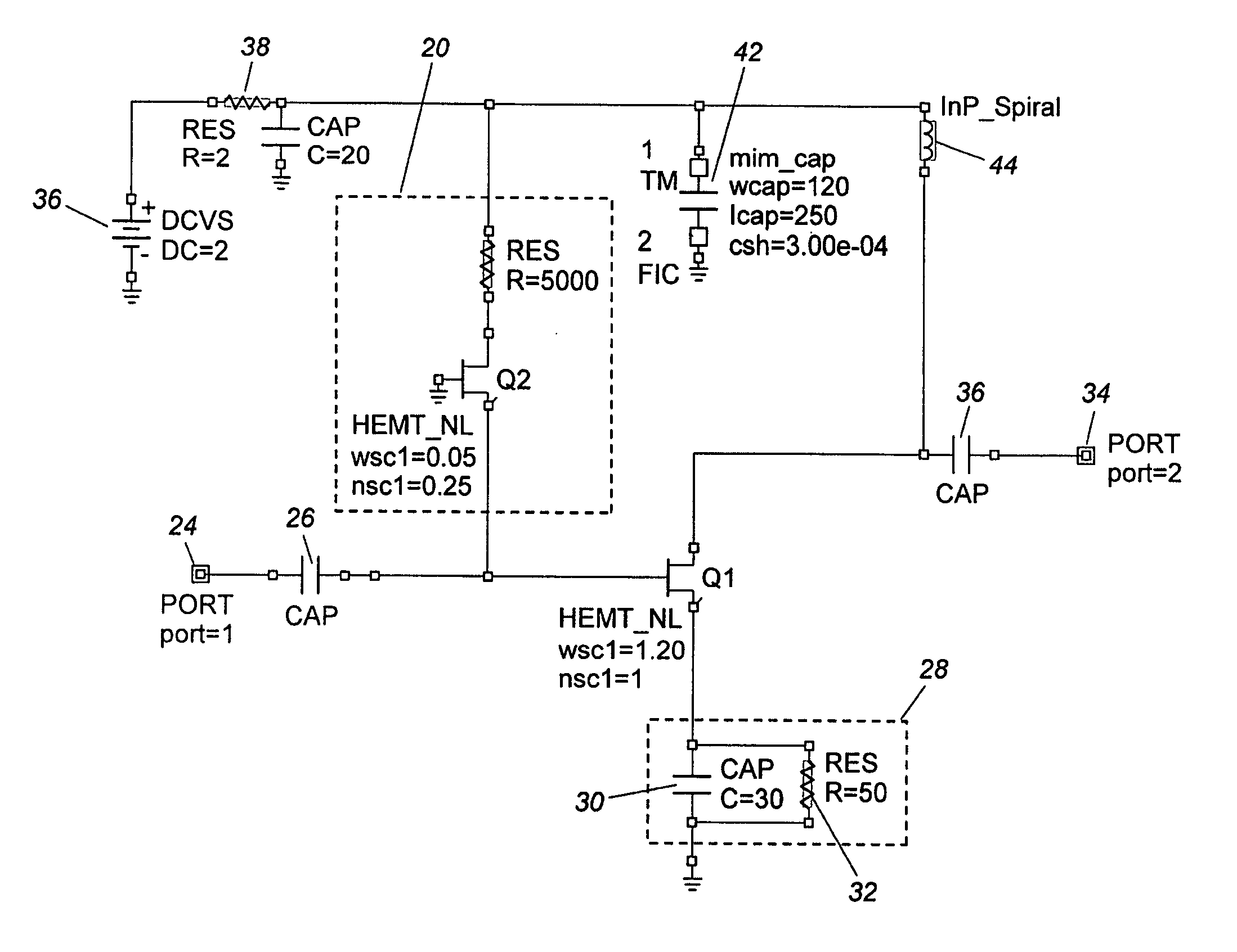 Active input load wide bandwidth low noise hemt amplifier