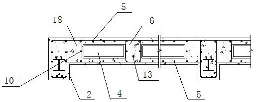 The floor system and its construction method composed of grc hollow box composite slabs