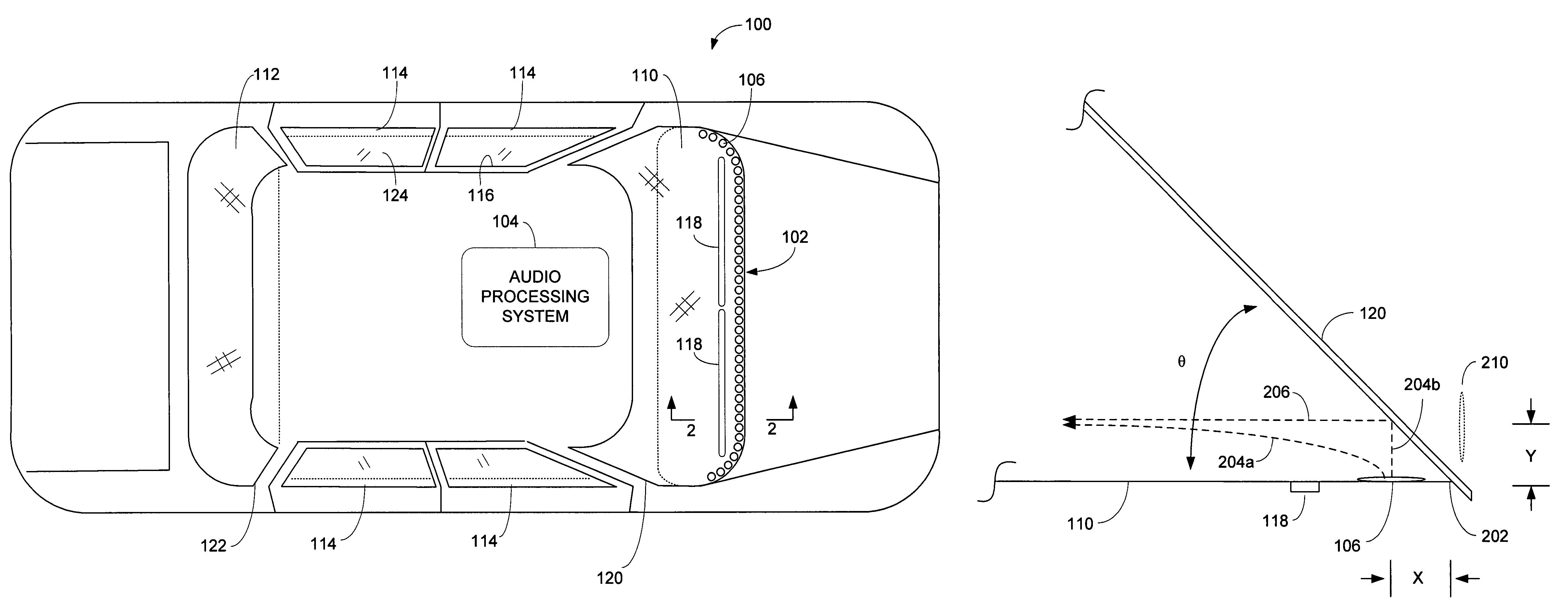 Vehicle loudspeaker array