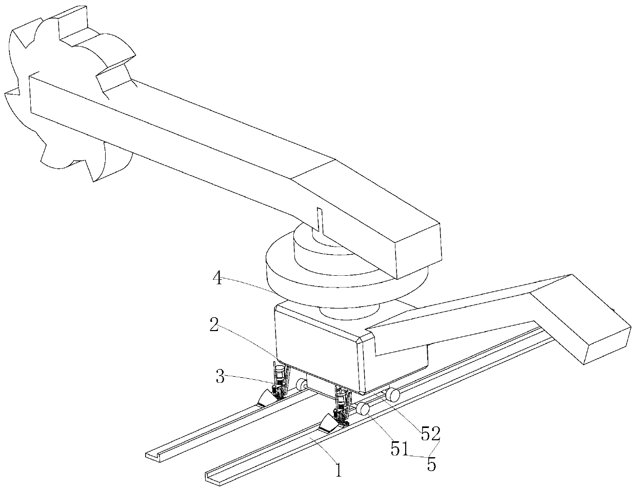 Cement raw material taking machine capable of lubricating tracks